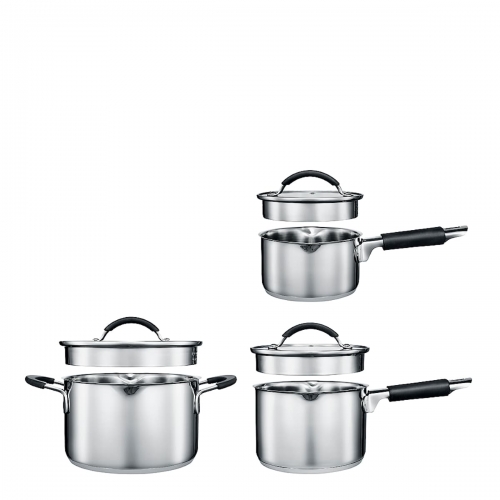 Backaryd Kastrullset 3 delar med glaslock - Bra val