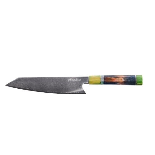 Grit&Grain Kockkniv Damaskus 67 lager 20 cm Grön - Bäst Prisvärd